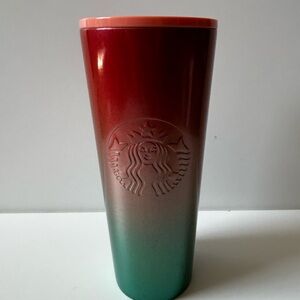 Starbucks Gradient Red and Green Tumbler